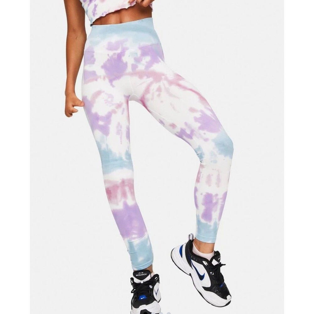 Spiritual Gangster Tie Dye  Love Sculpt Legging Pastel pink blue purple  size L